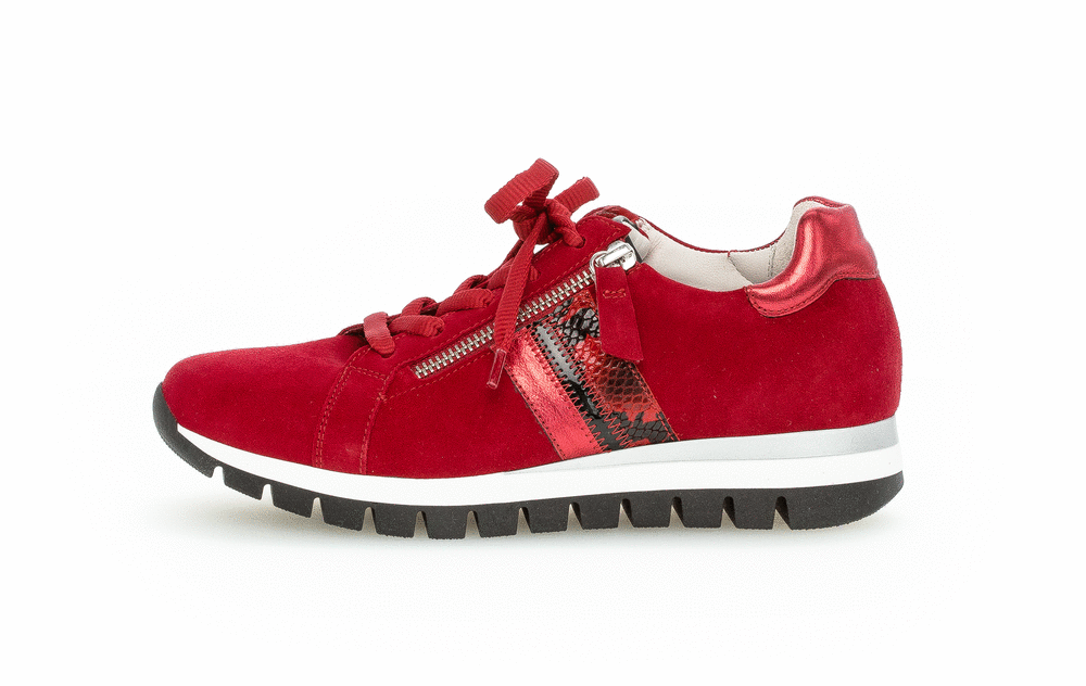Gabor Sneakers Rood 46.369.48 • Tall Fashion