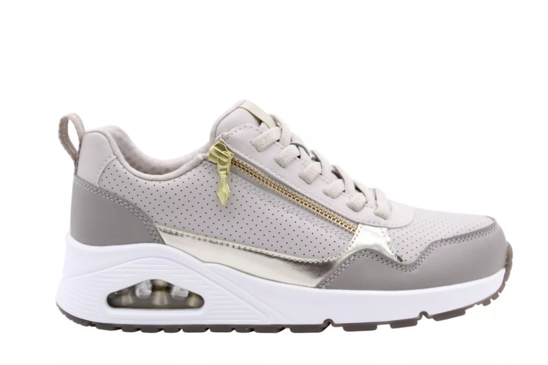 Skechers 177873 TPE Uno Metallic sliders Beige 1 Skechers Skechers 177873 TPE Uno Metallic sliders Beige