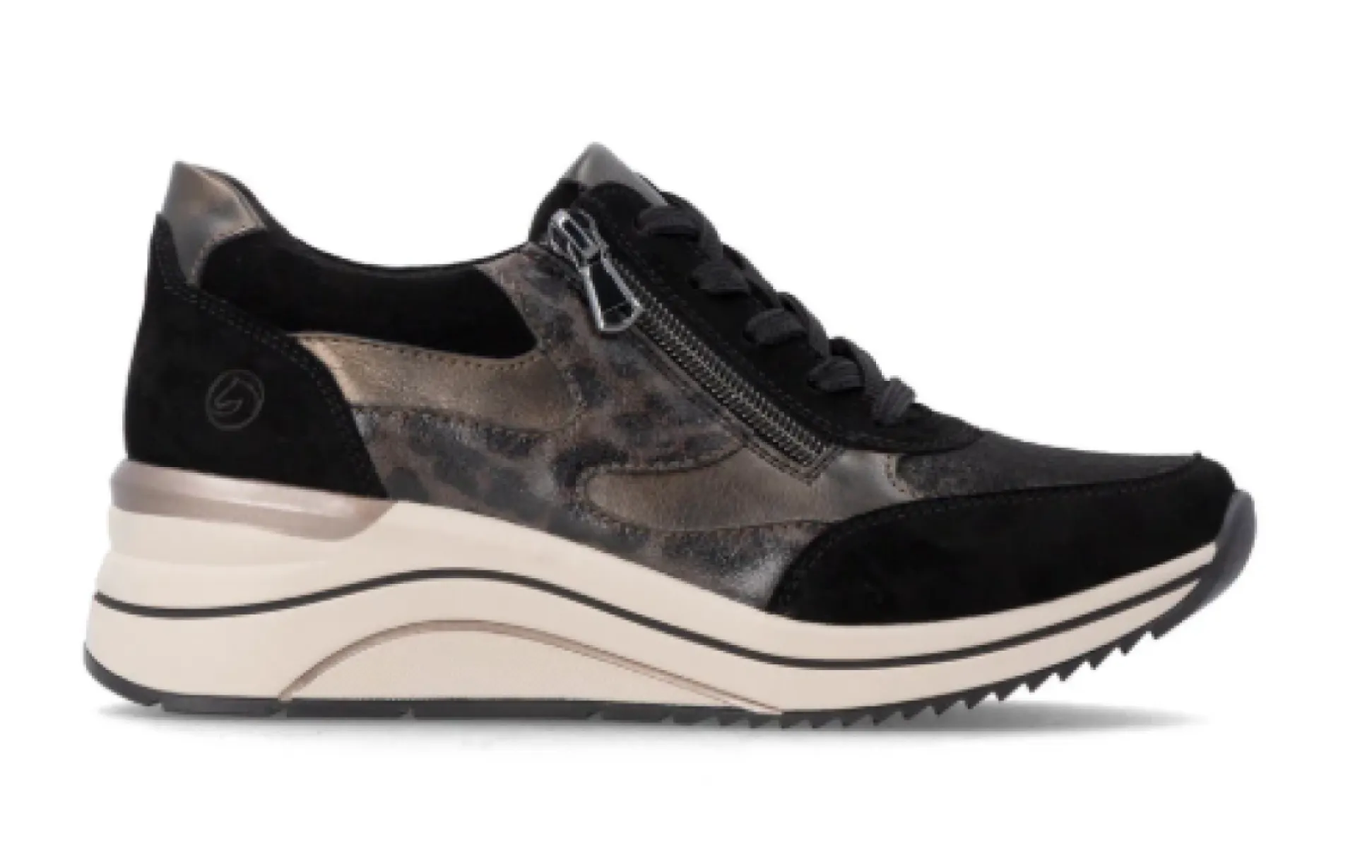Remonte D0T23-03 Black Multi Zwart Suede 1 Remonte Remonte D0T23-03 Black Multi Zwart Suede