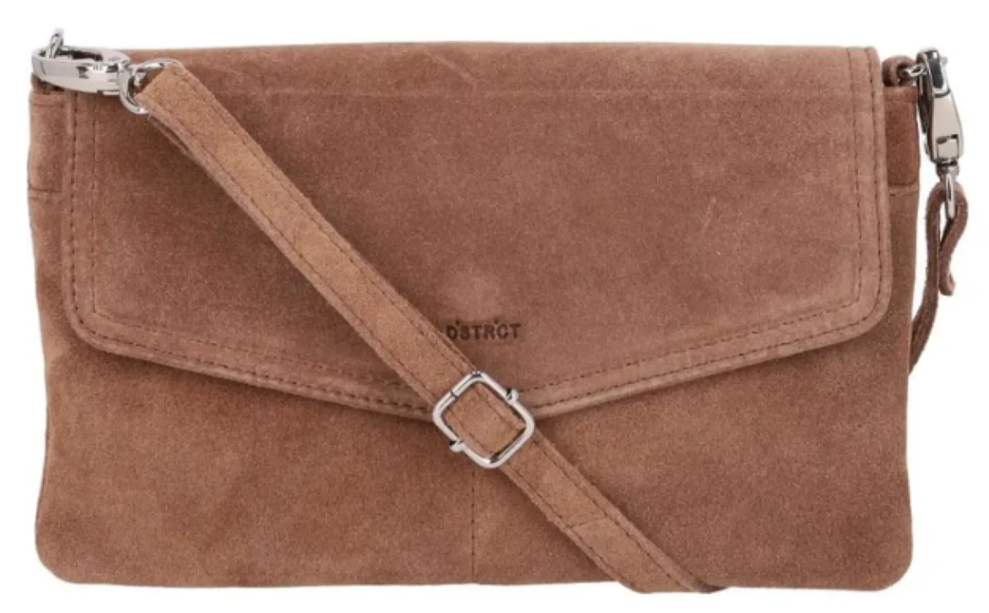 DSTRCT Portland Road Schoudertas clutch taupe 124240.25 Bruin Suede 1 DSTRCT DSTRCT Portland Road Schoudertas clutch taupe 124240.25 Bruin Suede